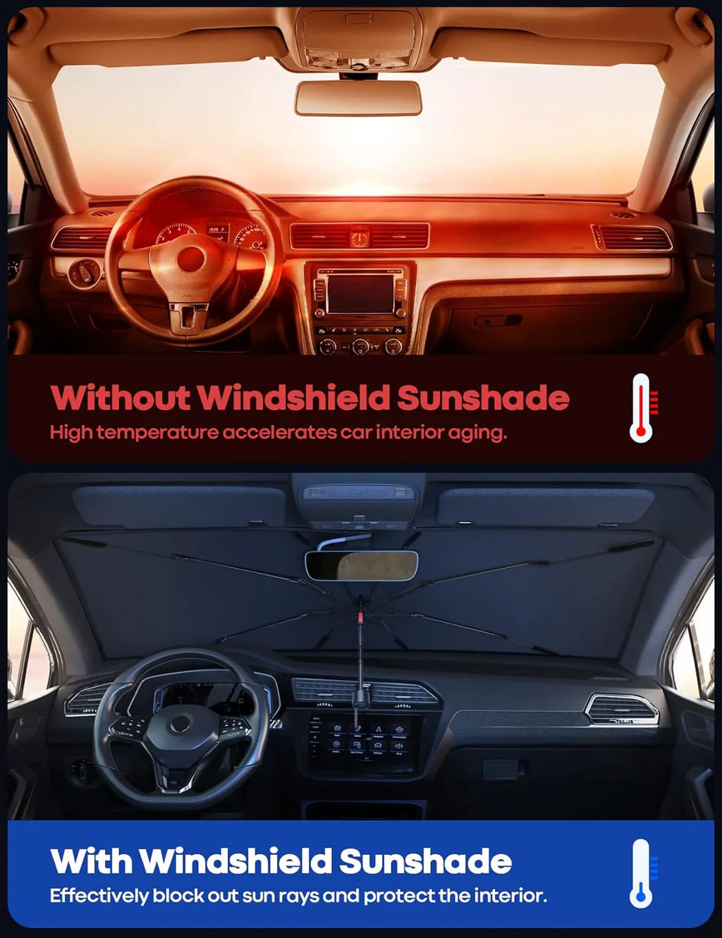 Foldable Car Windshield Sun Shade Umbrella